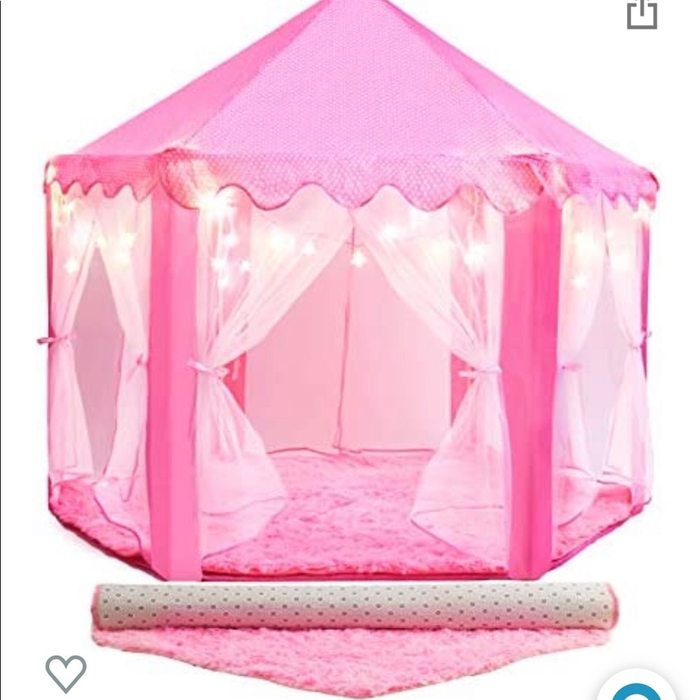 Princess Tent w/ ultra soft rug and LED star lights